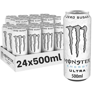 Monster Energy Ultra Zero White – 24 Dosen à 0,5 l – Zuckerfrei, Energy Drink