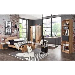 Jugendzimmer komplett Set im Industry und Loft Stil Made in Germany (fünfteilig)