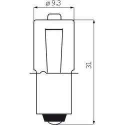 Halogenlampe PX13.5S 6 Volt - 3 Watt mit Sockel SCHWARZ No Size