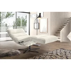 KAWOLA Relaxliege ALINA Cord 80 x 80 x 200 cm Cremeweiß mit Kissen