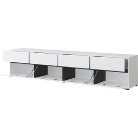 INOSIGN »Cross, moderne grifflose TV-Kommode,4 Klappen/4 Schubkästen«, Breite 225 cm, TV-Schrank mit viel Stauraum, TV-Board, weiß