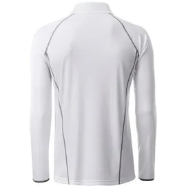 James & Nicholson Funktionsshirt Langarm JN498 & S white/silver