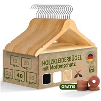 Blumtal Kleiderbügel Holz 40er Set - Holzbügel mit 360°