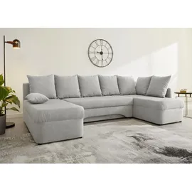 Jockenhöfer Wohnlandschaft JOCKENHÖFER GRUPPE "Arktis U-Form, B: 260 cm", grau (hellgrau), B:260cm T:85cm, Korpus: 100% Polyester;Kissen: 100% Polyester, Sofas, Wohnlandschaft, mit Bettfunktion & Bettkasten, Unser Dauertiefpreis, Topseller