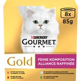 Gourmet Gourmet PURINA GOURMET Gold Feine Komposition Katzenfutter nass, Sorten-Mix, 12er Pack (12 x 8 Dosen à 85g)