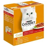 Purina Gourmet Gold Stücke in Sauce Mix (Rind, Pute, Lachs, Huhn) 8x85g (Rabatt für Stammkunden 3%)