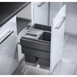 HAILO - Einbaumülleimer, Schrank 50cm, Frontauszug selbstschließend - Grau