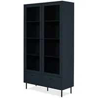 Furn.design Vitrine blau 100/183 cm Wohnzimmer, Wohnwände, Vitrinenschränke