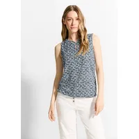 Cecil Damen B321628 Burn-Out Print Top, Dark Petrol Blue,