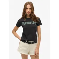 Superdry Core Logo City Fitted Kurzarm-T-Shirt Vulcan Black L