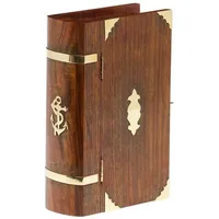 Aubaho Buchattrappe abschließbar Holz Box Schmuckschatulle Anker antik Stil