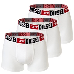 DIESEL Herren Boxershorts, 3er Pack - UMBX-DAMIENTHREEPACK, Trunks, Cotton Stretch Weiß S