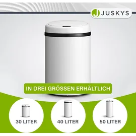 Juskys Mülleimer mit Sensor - Weiß