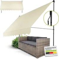 Juskys Klemmmarkise Kapstadt 350 x 120 cm Beige