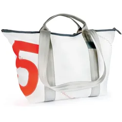360° Taschen Schlepper Mini Reisetasche weiß / Zahl orange