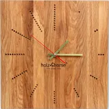 holz4home® Wanduhr „Dots“ aus massiver Eiche