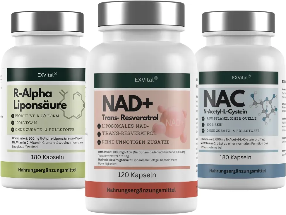 ZellPlus Set (NAD+, NAC & R-Alpha Liponsäure Kapseln)