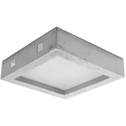 Deckenleuchte Wohnzimmerleuchte LED Deckenlampe Beton Glas Grau LxB 33x33 cm