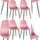 CLP Esszimmerstuhl Napier pink/Samt 4er Set