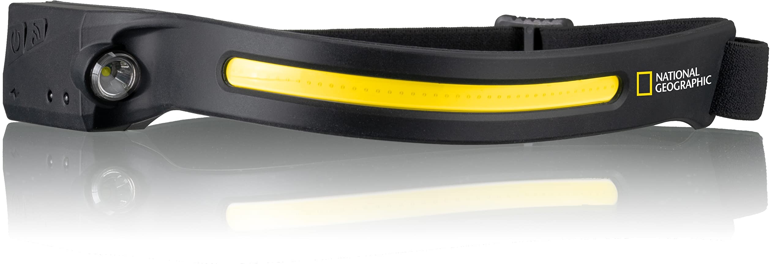 National Geographic Iluminos Stripe Stirnlampe mit LED-Streifen, wiederaufladbarem Akku und IR-Sensor zum Ein-/Ausschalten per Handgeste