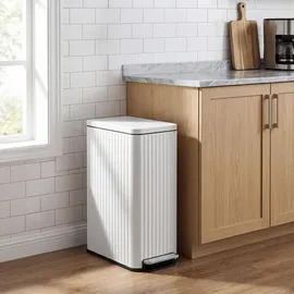 Songmics Mülleimer Küche 50 l Weiß