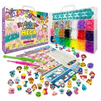 Bandai – Rainbow Loom Mega Combo Set – Armbandherstellung – Webrahmen mit 5600 Gummibändern – Charms und Perlen – CD00101, Mittel