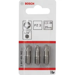 Bosch - Schraubendreher-Bit - für Edelstahl, Weichholz - 3 Stücke - pozidriv - P...