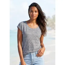 VIVANCE Kurzarmshirt "mit Streifendesign", Damen, Gr. 36/38, grün (mint), Jersey, Obermaterial: 55% Polyester, 42% Viskose, 3% Elasthan, gestreift, bequem, Rundhals, angeschnitten, Shirts, aus sommerlicher Viskose-Qualität