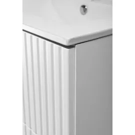Rodan | Waschbeckunterschrank 80cm | Weiß matt | B/H/T 80/57/46cm | 2 Softclose-Schubladen | Badezimmerschränke, Badmöbel, Waschbecken Unterschr... - Weiß