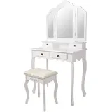 ML-Design Schminktisch Weiß, Holzwerkstoff, 40x140x75 cm, Schlafzimmer, Schminktische