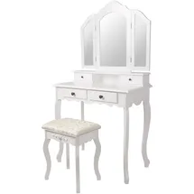 ML-Design Schminktisch Weiß, Holzwerkstoff, 40x140x75 cm, Schlafzimmer, Schminktische