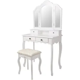 ML-Design Schminktisch Weiß, Holzwerkstoff, 40x140x75 cm, Schlafzimmer, Schminktische