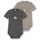 normani Outdoor Sports 2er Set Baby Merino Body Kurzarm Tauranga in Anthrazit/Beige | Gr.: 56
