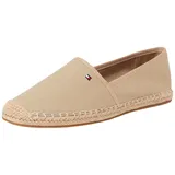 Tommy Hilfiger Damen Espadrilles Flag Canvas mit Logo, Beige (Horseradish), 36