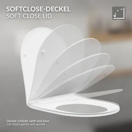 ECD Germany Spülrandloses Wand-WC mit WC-Sitz Weiß