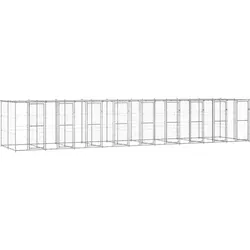 Outdoor-Hundezwinger mit Überdachung Verzinkter Stahl 21,78 m2