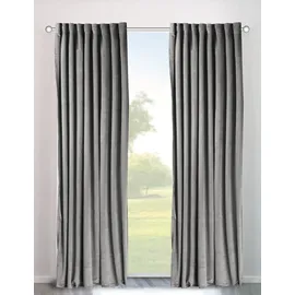 MY HOME »Velvet uni« Multifunktionsband 2 Stk. tlg. Samt, 2-er Set, Vorhang, edel, einfarbig,