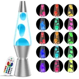 AONESY Lavalampe mit Farbwechsel Lavalampe Led mit Fernbedienung 37cm Lavalampen Weißes Wasser Weißes Wachs Lavalampe Nachtlicht Geschenk für Weihnachten Geburtstag