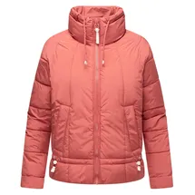 Navahoo leichte Damen Steppjacke kurze Übergangsjacke oversized mit Fledermausärmeln Luftzauber 14 Rouge Gr. M - M