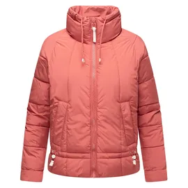 Navahoo leichte Damen Steppjacke kurze Übergangsjacke oversized mit Fledermausärmeln Luftzauber 14 Rouge Gr. M - M