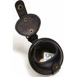 Mika Schlüsselanhänger / Kleingeldbörse klein Sattelleder 7cm schwarz