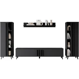 INOSIGN Wohnwand »Helsinki, Modernes Möbelset« Komplett-Set, 4 Stk. tlg., schwarz