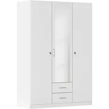 Rauch Kleiderschrank RAUCH "Schrank Garderobe Garderobenschrank Putzschrank Wäscheschrank BERGHEIM", weiß (alpinweiß), B:136cm H:197cm T:54cm, Holzwerkstoff, Schränke, Kleiderschrank, 2 Außenschubladen, Tür/en abschließbar je 2 Schlüssel MADE IN GERMANY