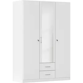 Rauch Kleiderschrank RAUCH "Schrank Garderobe Garderobenschrank Putzschrank Wäscheschrank BERGHEIM", weiß (alpinweiß), B:136cm H:197cm T:54cm, Holzwerkstoff, Schränke, Kleiderschrank, 2 Außenschubladen, Tür/en abschließbar je 2 Schlüssel MADE IN GERMANY