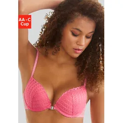 Push-up-BH S.OLIVER, Damen, Gr. 90, Cup C, pink, Microtouch, Obermaterial: 60% Polyamid, 35% Polyester, 5% Elasthan, feminin, BHs BH Push-up-BH, mit praktischem Vorderverschluss, Dessous