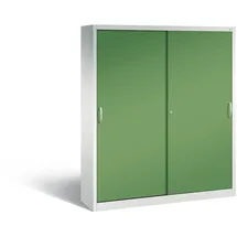 C+P CP Stahlschrank 2149-00 S10059 lichtgrau, rededagrün 8 Fachböden 160,0 x 40,0 x 195,0 cm, aufgebaut, 1 St.