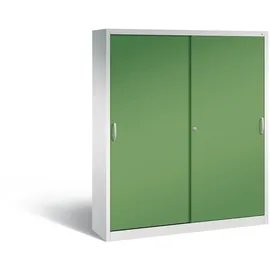 C+P CP Stahlschrank 2149-00 S10059 lichtgrau, rededagrün 8 Fachböden 160,0 x 40,0 x 195,0 cm, aufgebaut, 1 St.
