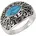 ZEEme Gemstones Ring Silber 925 oxidiert mit Türkis 5x10mm