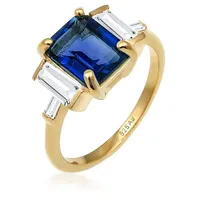 Elli Ring 925 Sterling Silber Cocktailring in Blau | Gr.: 52