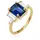 Elli Ring 925 Sterling Silber Cocktailring in Blau | Gr.: 52